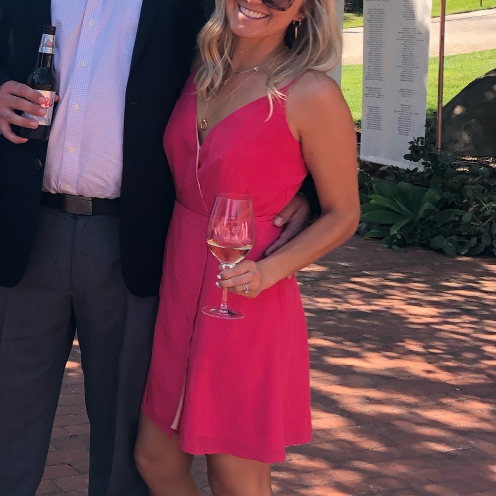 Bright pink Lavender Brown dress